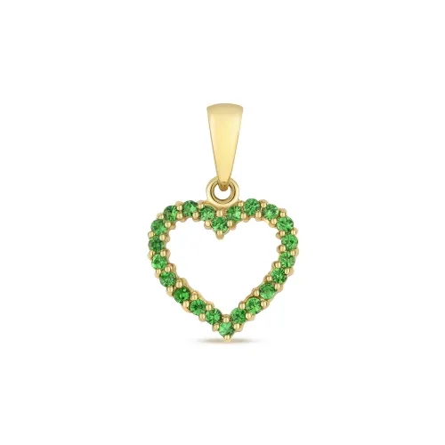 Tsavorite Heart Pendant 0.62ct 9ct Gold